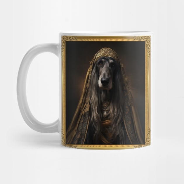 Stately Afghan Hound - Medieval Afghan Royal Prince  (Framed) by HUH? Designs